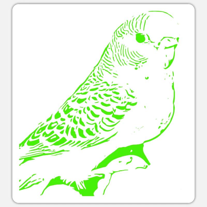 Budgerigar - Sticker size S (10 x 10 cm) - white matte
