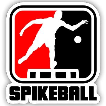 Farben änderbar | Roundnet Spike Ball Spikeball - Sticker Größe S (10 x 10 cm) - Mattweiß - Vorne
