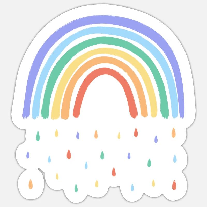 Regenbogen Regen Sticker Größe S (10 x 10 cm)