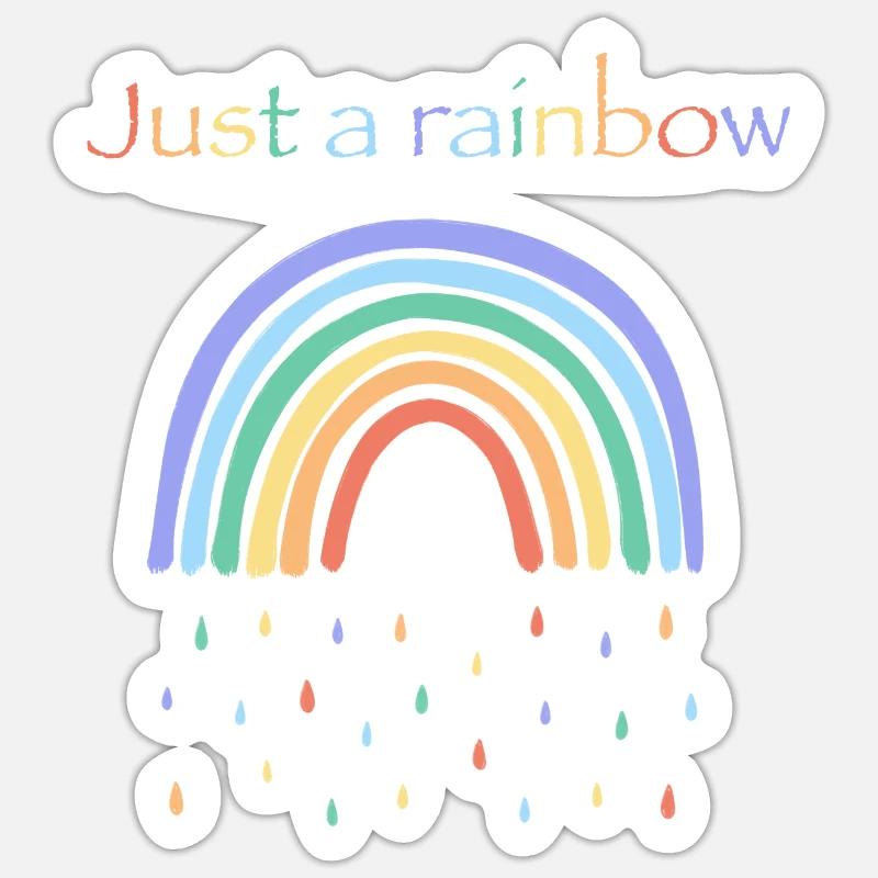 Einfach Regenbogen Sticker Größe S (10 x 10 cm)