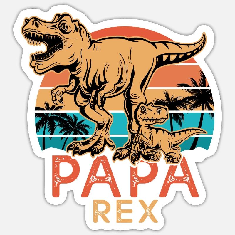Geschenk dad t rex Sticker Größe S (10 x 10 cm)