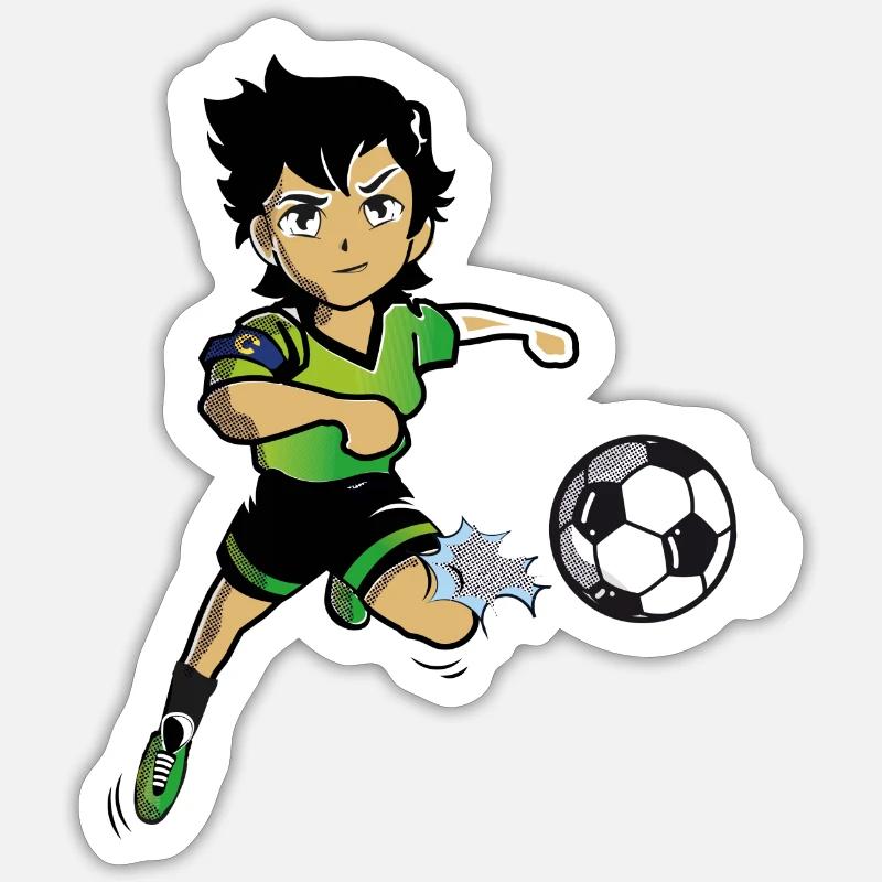 footballeuse - Sticker taille S (10 x 10 cm) - blanc mat