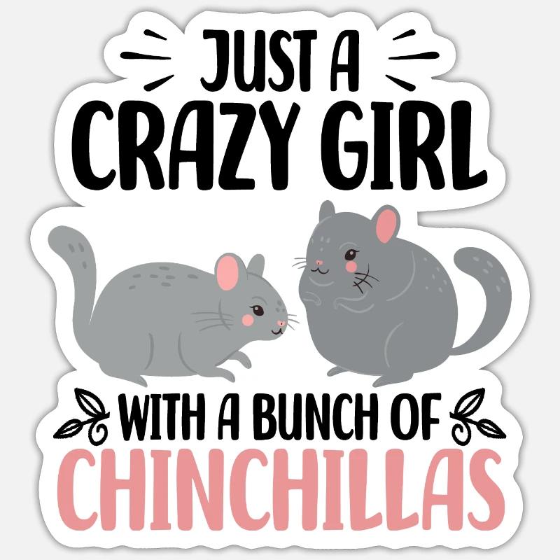 Chinchilla - Sticker taille S (10 x 10 cm) - blanc mat