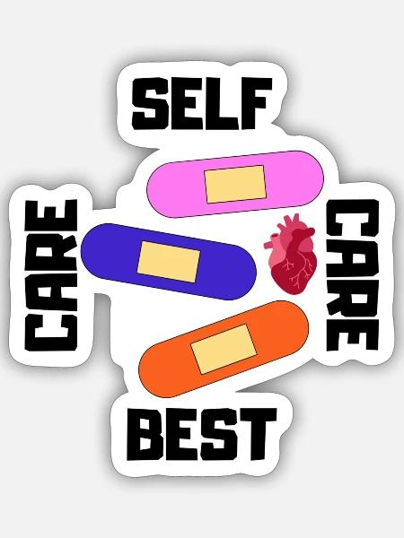 Self Care - Sticker Größe S (10 x 10 cm) - Mattweiß