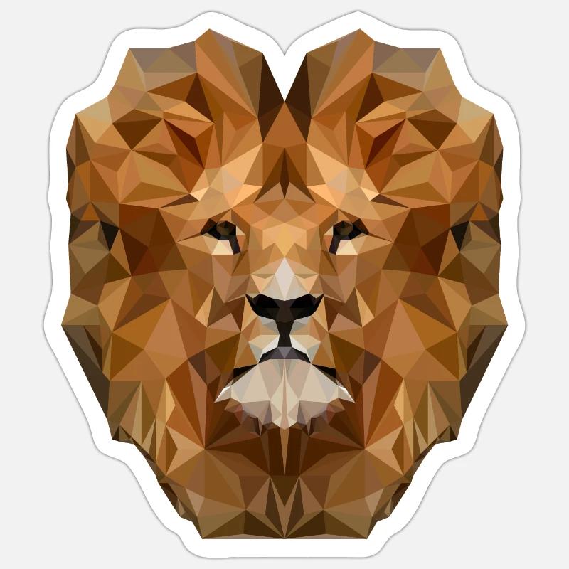 Lion Polygon Sticker size S (10 x 10 cm)