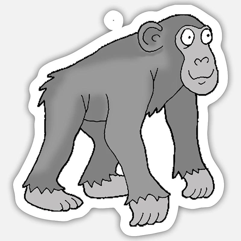 Chimpanse 1 Sticker Größe S (10 x 10 cm)