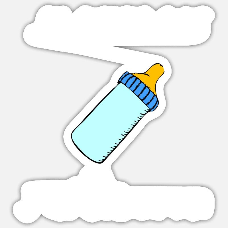 Je peux pas J ai biberon - Sticker taille S (10 x 10 cm) - blanc mat