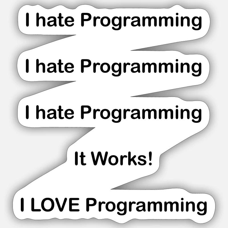 We Love Programing - Sticker Größe S (10 x 10 cm) - Mattweiß