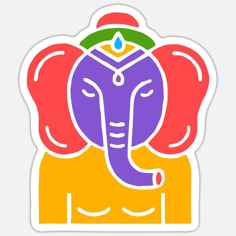 Symbol eines indischen Elefanten, Kultur Indiens - Sticker Größe S (10 x 10 cm) - Mattweiß