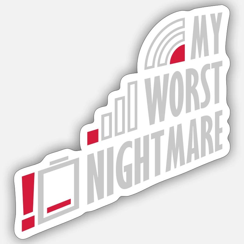 Drôle mon pire cauchemar - Sticker taille S (10 x 10 cm) - blanc mat