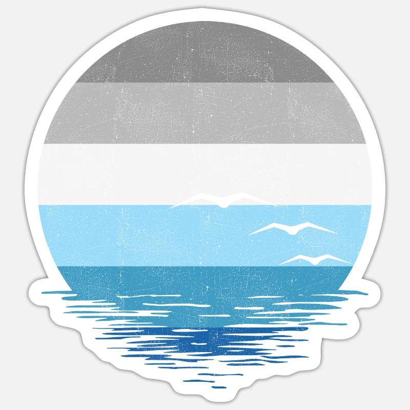 Coucher de soleil - Sticker taille S (10 x 10 cm) - blanc mat