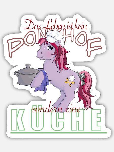 Das Leben ist eine Küche - Sticker Größe S (10 x 10 cm) - Mattweiß