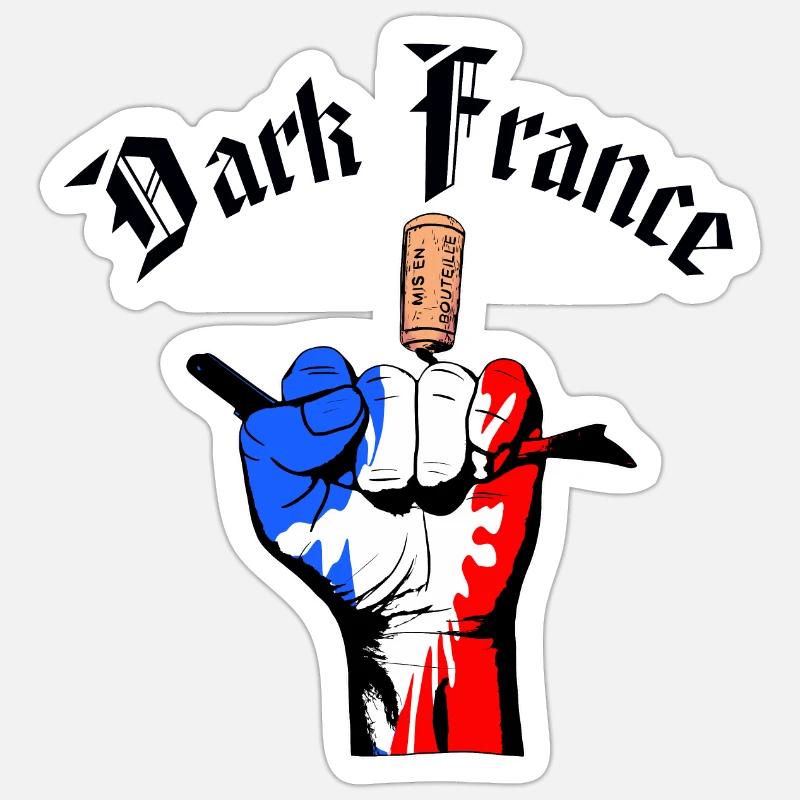 Dunkles Frankreich - Sticker Größe S (10 x 10 cm) - Mattweiß