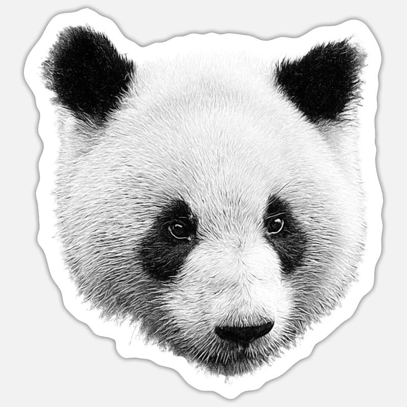 Panda Noir Blanc Sticker taille S (10 x 10 cm)