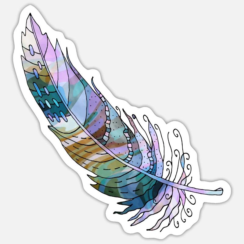 Plume - Sticker taille S (10 x 10 cm) - blanc mat