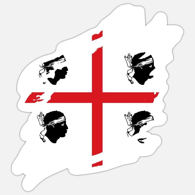 Drapeau de la Sardaigne Drapeau sarde Drapeau de la Sardaigne Sticker taille S (10 x 10 cm)
