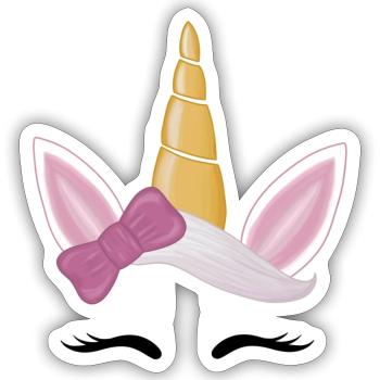 Einhorn - Sticker Größe S (10 x 10 cm) - Mattweiß - Vorne