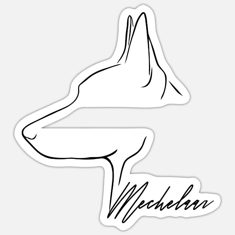 MECHELAAR Profil Hunde Hund Wilsigns - Sticker Größe S (10 x 10 cm) - Mattweiß