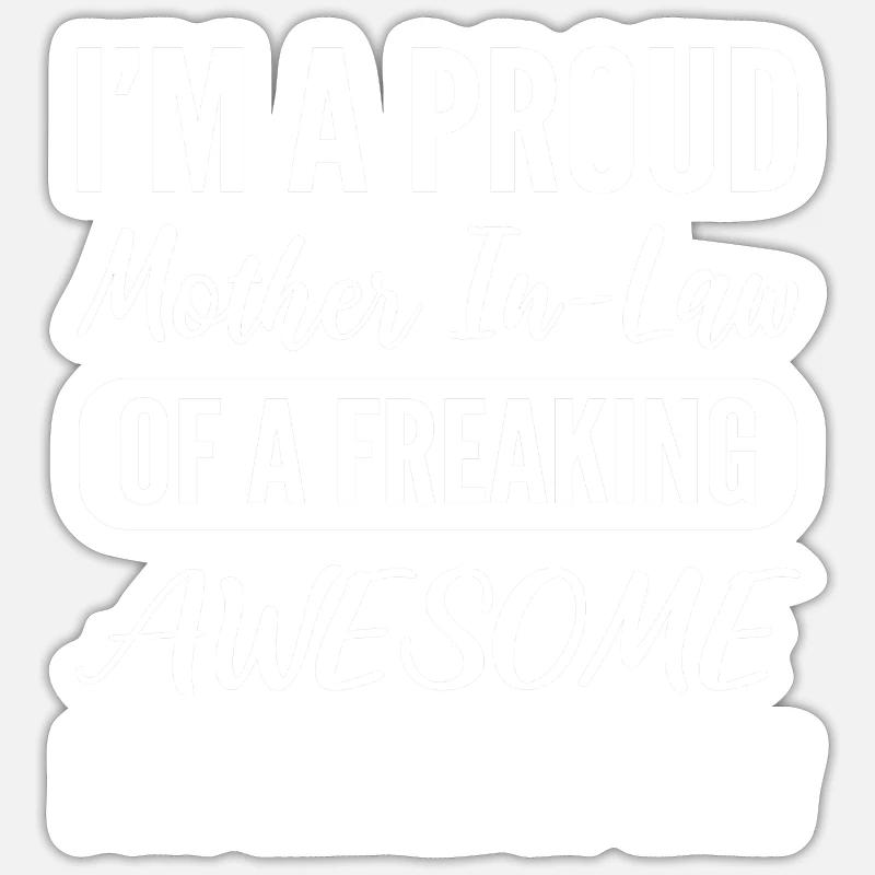 Stolze Schwiegermutter Engagierte Mutter Gift - Sticker Größe S (10 x 10 cm) - Mattweiß