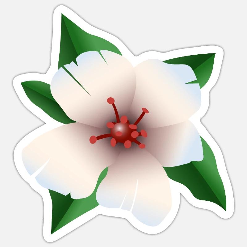 Hibiscus - Fleur d’hibiscus - Sticker taille S (10 x 10 cm) - blanc mat