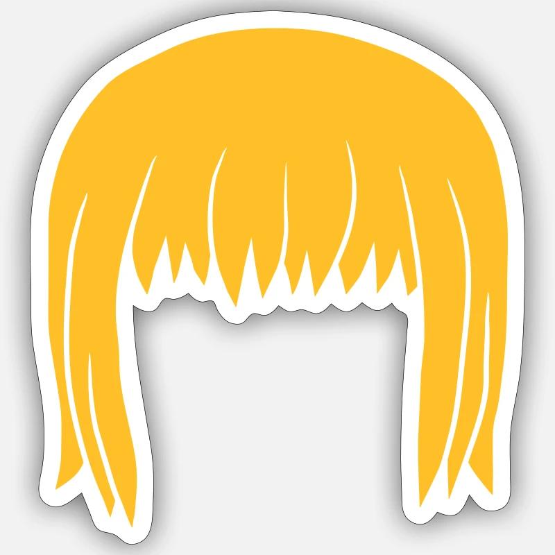 Kopf Blonde Bobfrisur Bob - Sticker Größe S (10 x 10 cm) - Mattweiß