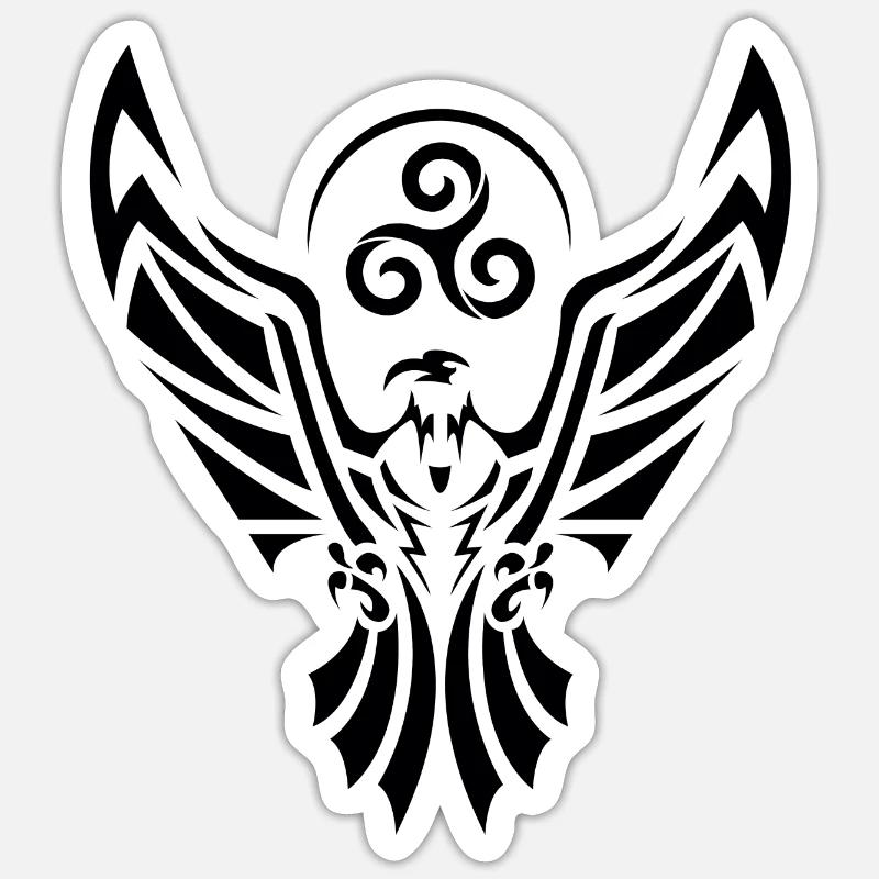 Schwarzer Adler - Sticker Größe S (10 x 10 cm) - Mattweiß