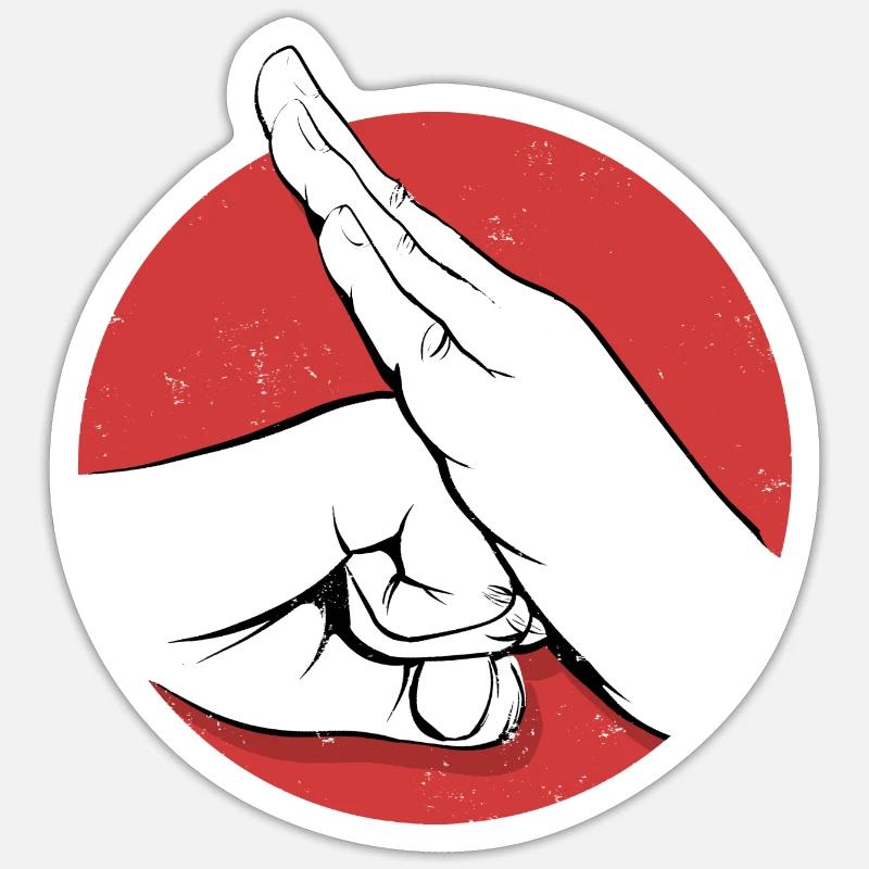Kung-fu - Sticker taille S (10 x 10 cm) - blanc mat