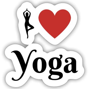 I Love Yoga - Sticker Größe S (10 x 10 cm) - Mattweiß - Vorne