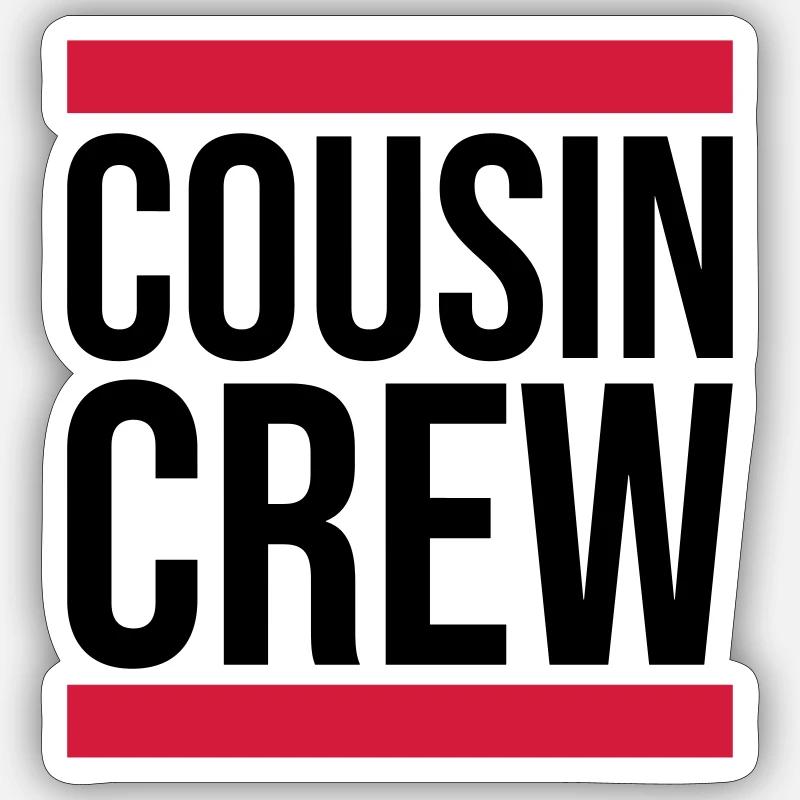 Leader Cousin Crew Team - Sticker taille S (10 x 10 cm) - blanc mat