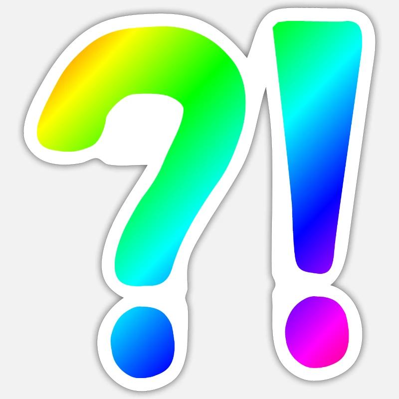 | question mark Exclamation point | | icon Confused Sticker size S (10 x 10 cm)