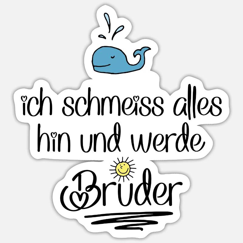 ich werde Bruder - Sticker Größe S (10 x 10 cm) - Mattweiß