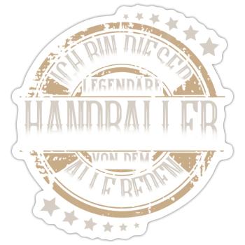Handballer Handball - Sticker Größe S (10 x 10 cm) - Mattweiß - Vorne