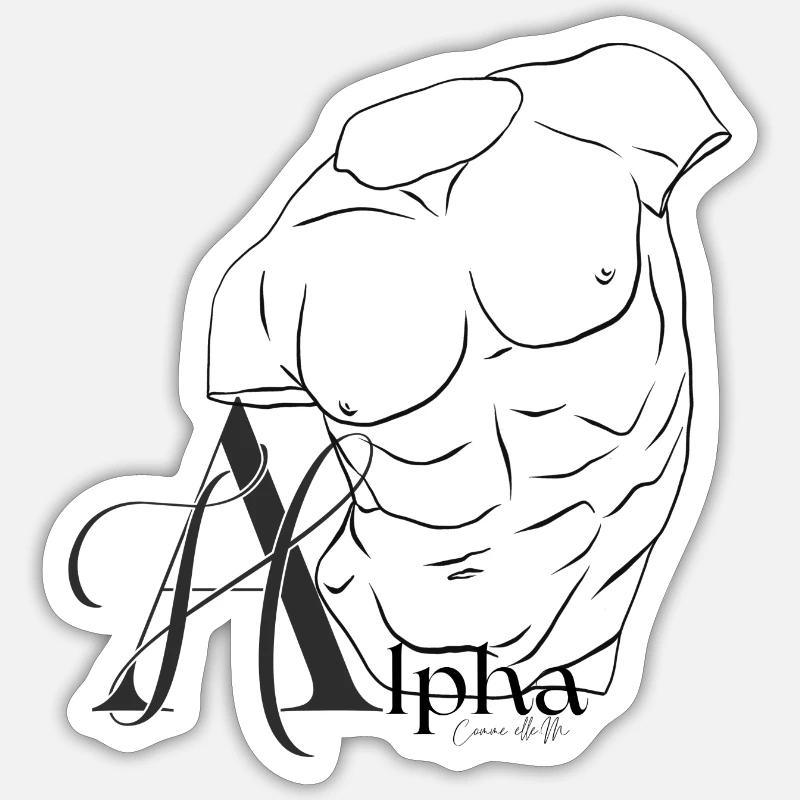 ALPHA 2 - Sticker taille S (10 x 10 cm) - blanc mat