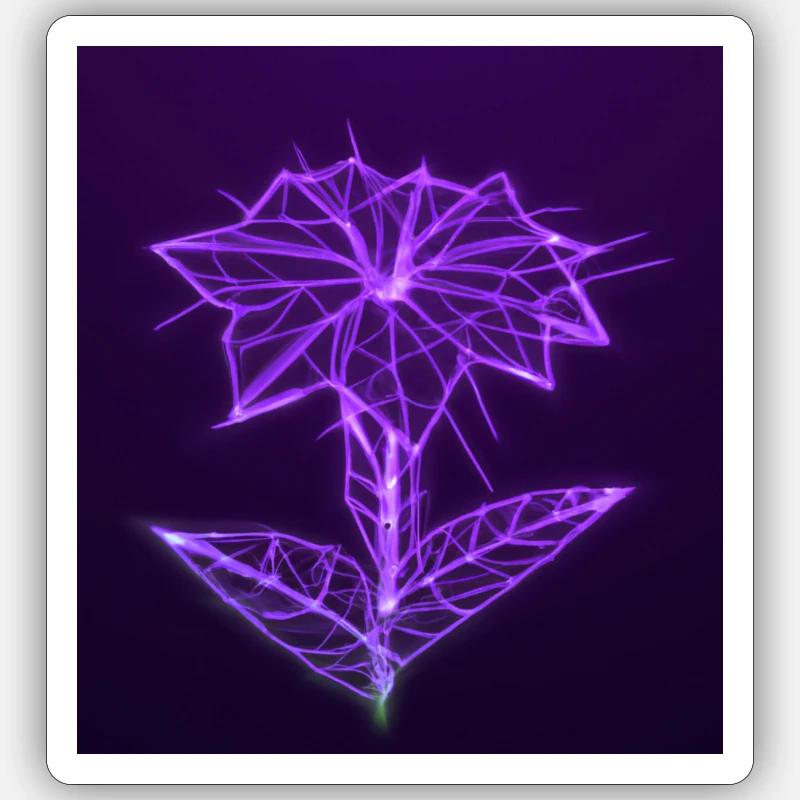 Polygonale Neon Rose - Sticker Größe S (10 x 10 cm) - Mattweiß