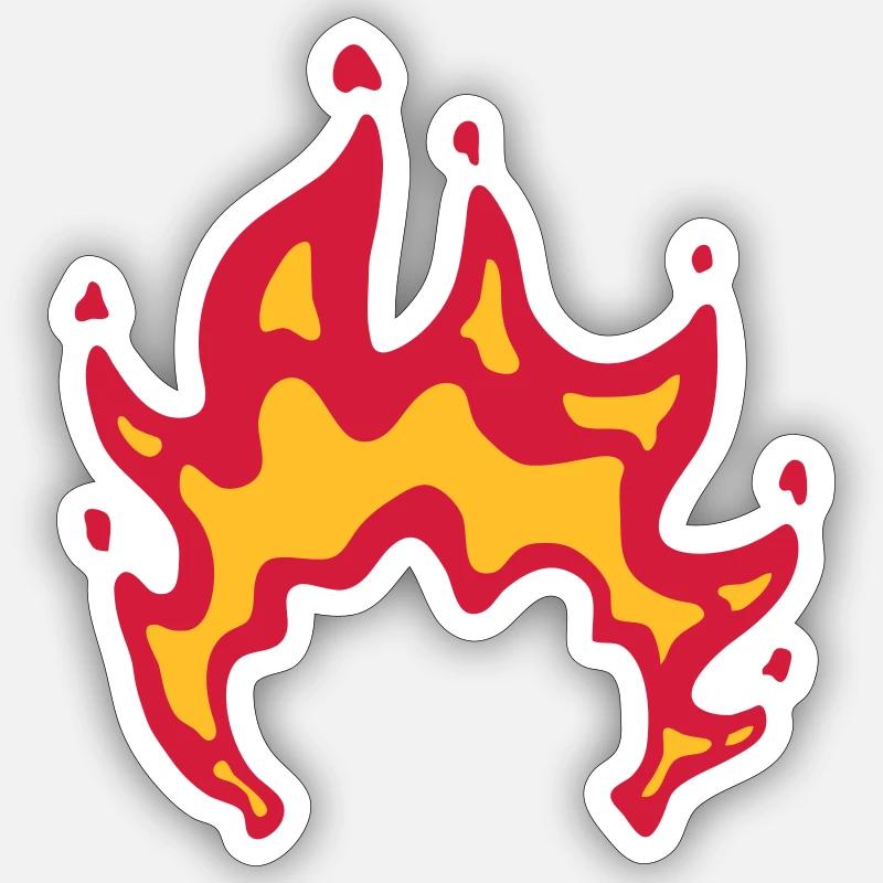 Conception de perruque à cheveux à flamme Sticker taille S (10 x 10 cm)