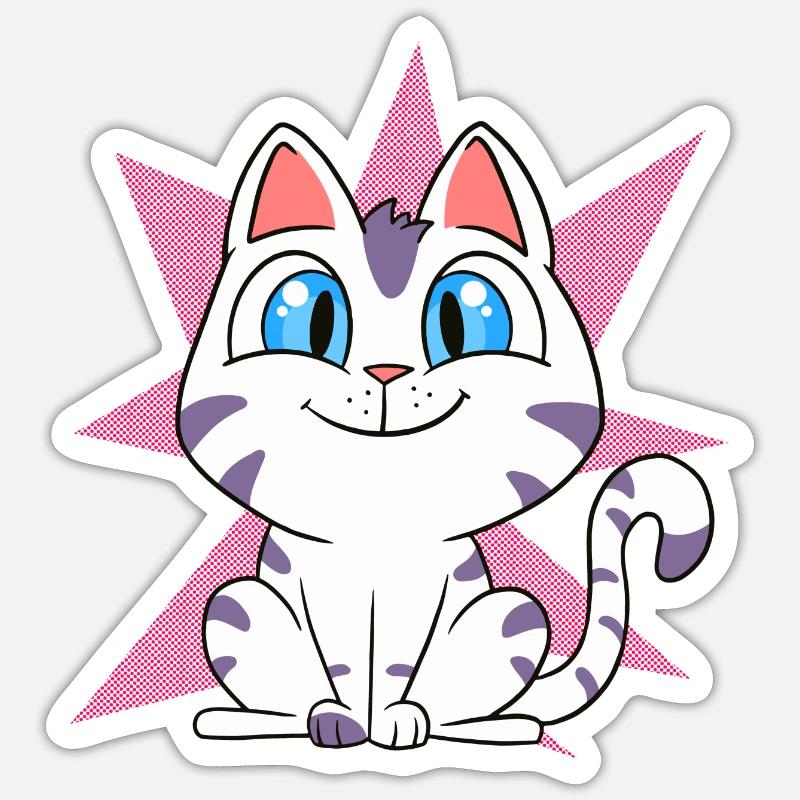 Funny Kitten Cat - Sticker size S (10 x 10 cm) - white matte