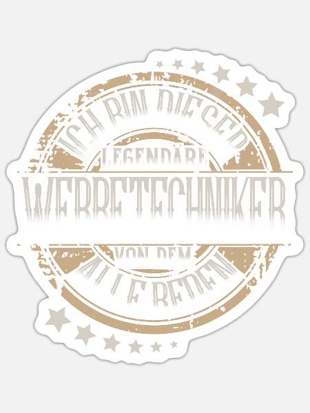 Werbetechniker - Sticker Größe S (10 x 10 cm) - Mattweiß