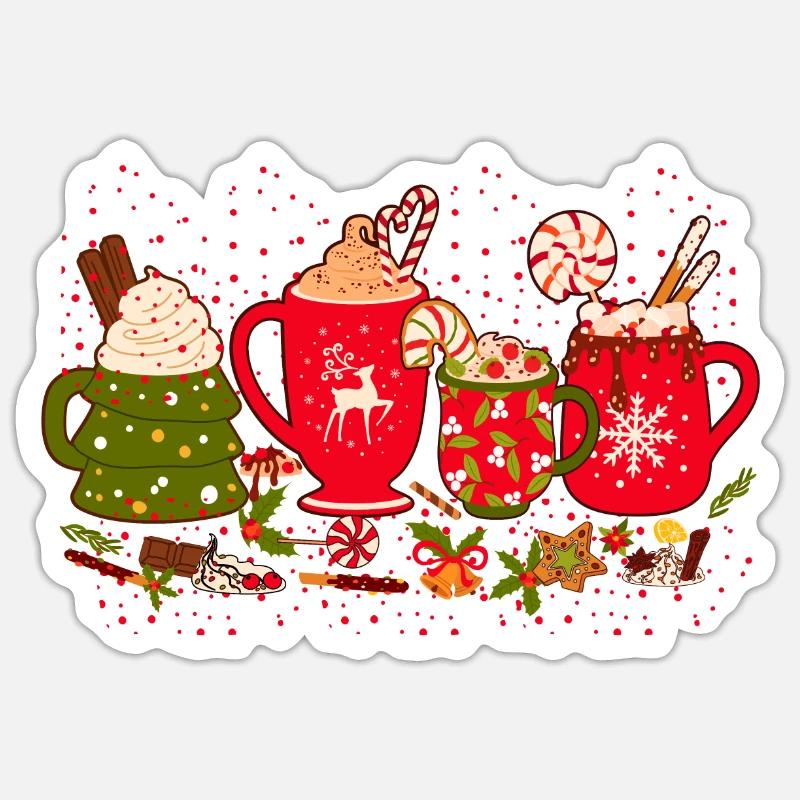 Weihnachtskaffee, Weihnachtsfeier, Weihnachtsstimmung Sticker Größe S (10 x 10 cm)