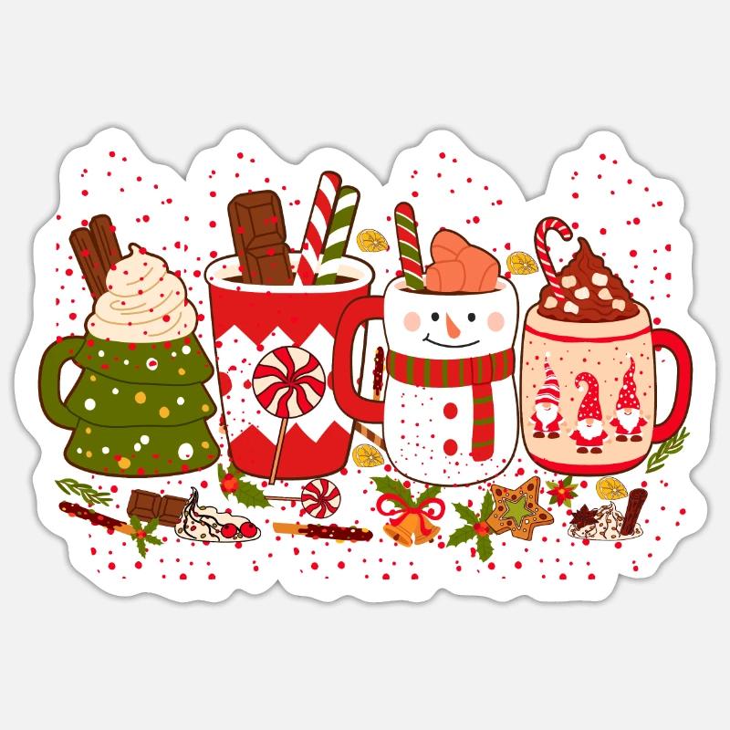 Weihnachtskaffee, Weihnachtsfeier, Weihnachtsstimmung Sticker Größe S (10 x 10 cm)