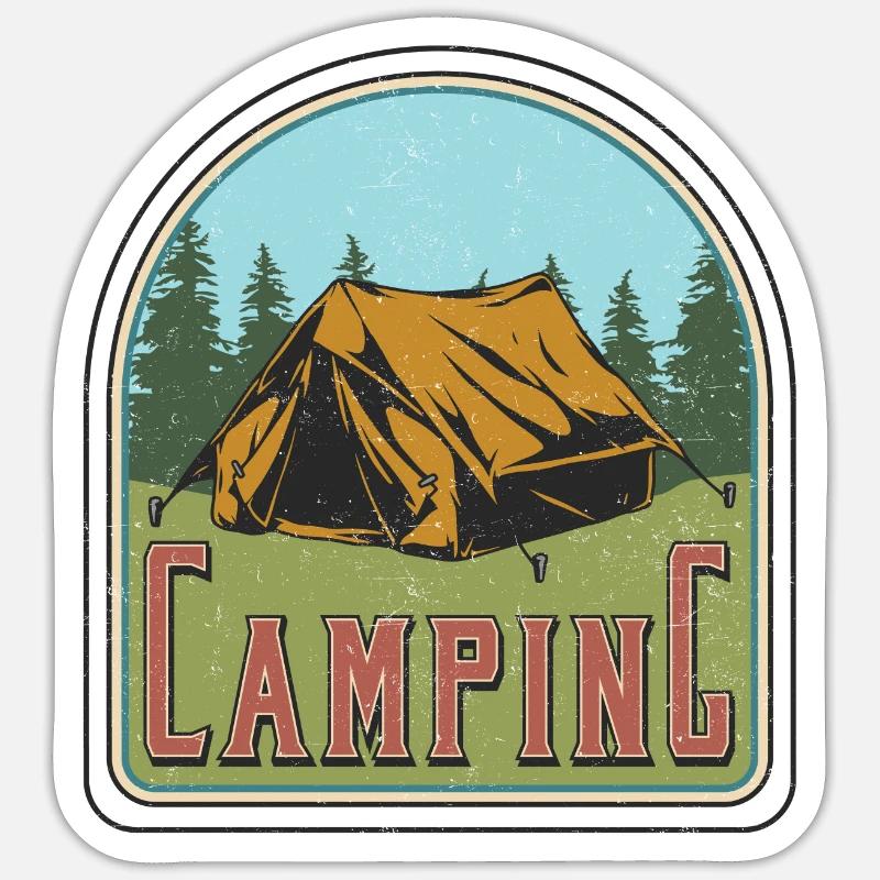 Camping - Sticker size S (10 x 10 cm) - white matte