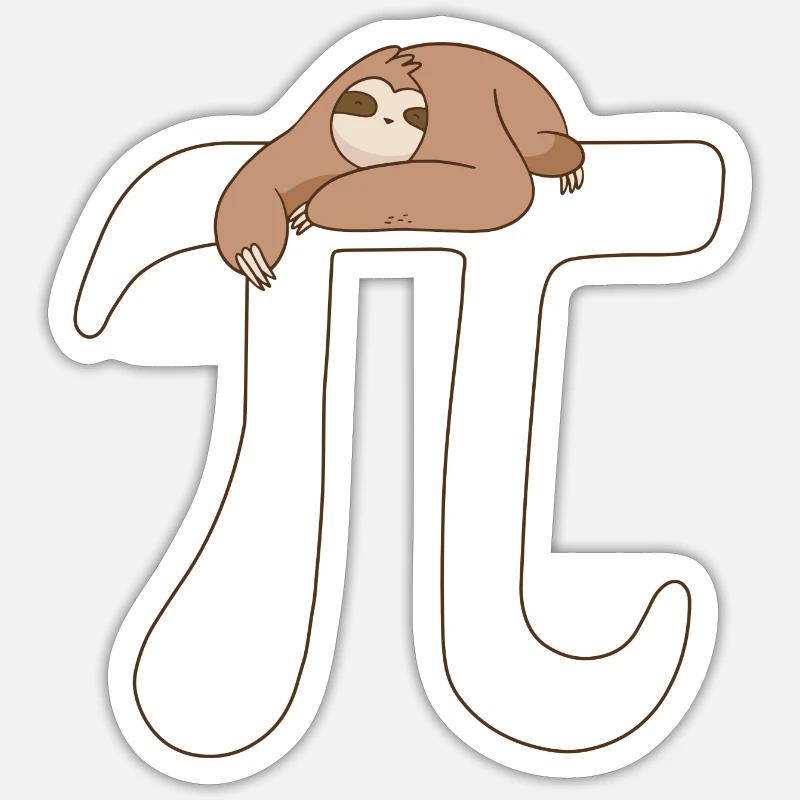Math Sloth Pi - Sticker Größe S (10 x 10 cm) - Mattweiß