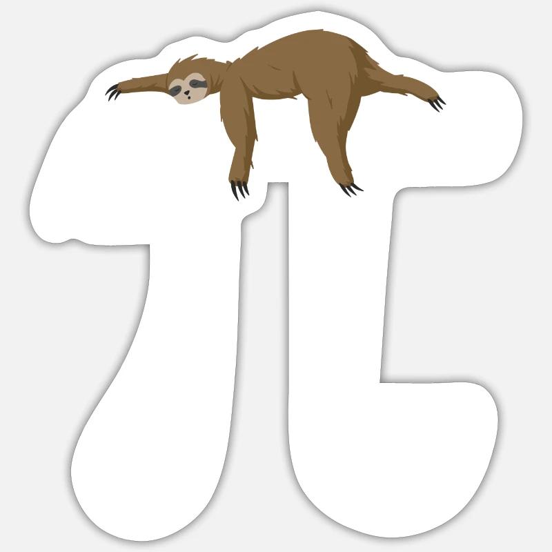 Math Sloth Pi Sticker Größe S (10 x 10 cm)