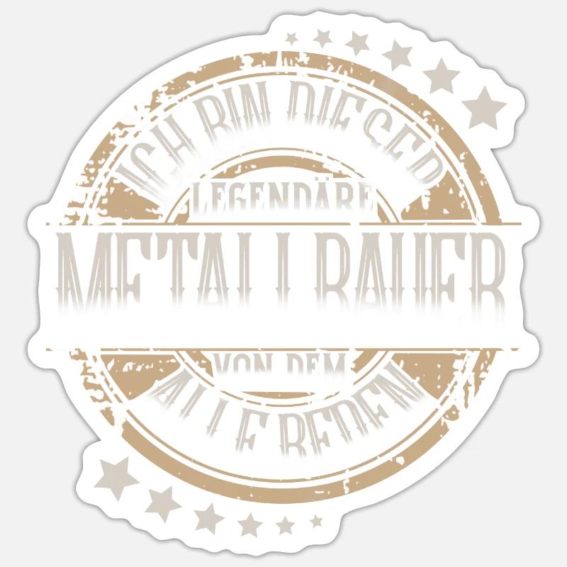 Metallbauer - Sticker Größe S (10 x 10 cm) - Mattweiß