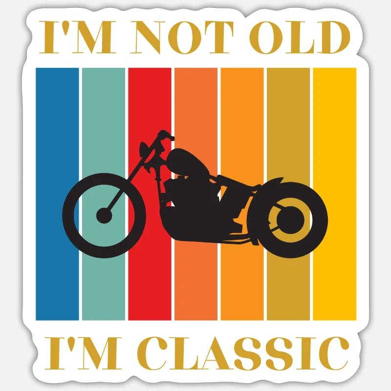 Classic Motorcycle Retro Design Sticker size S (10 x 10 cm)