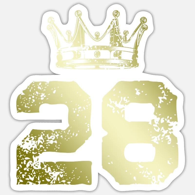 28 Couronne numérique - Sticker taille S (10 x 10 cm) - blanc mat