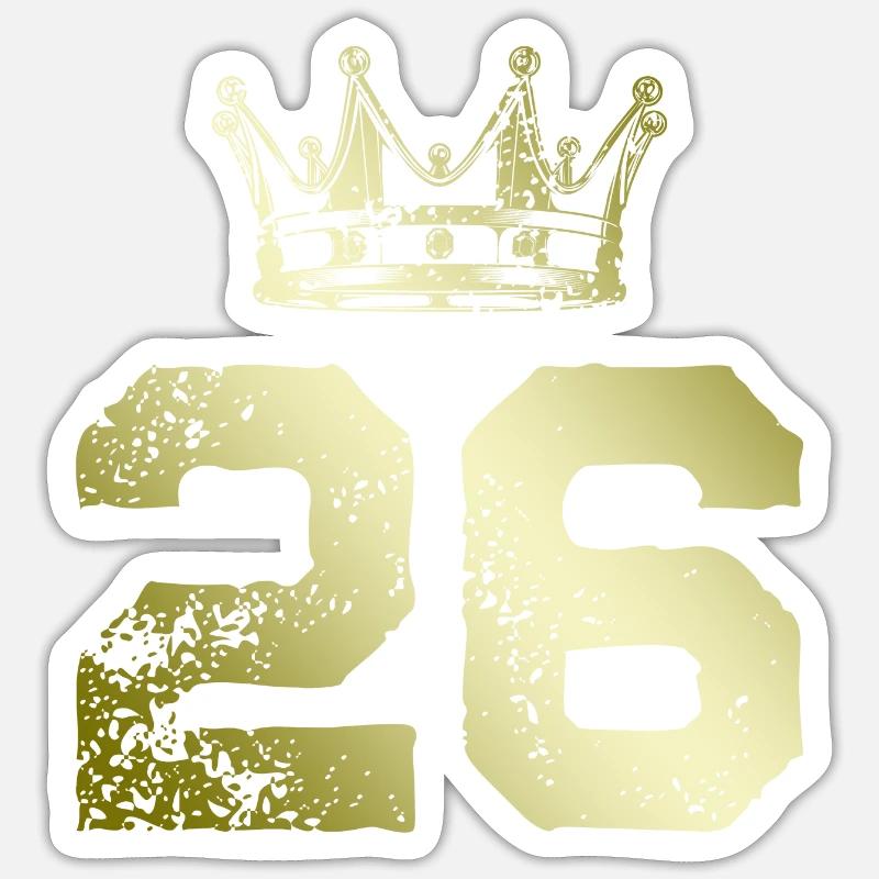 26 Couronne numérique - Sticker taille S (10 x 10 cm) - blanc mat