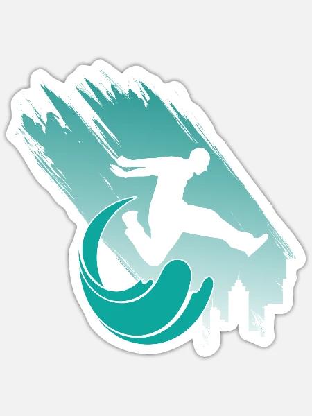 parkour parkour-jump traceur flip out freeruning - Sticker Größe S (10 x 10 cm) - Mattweiß