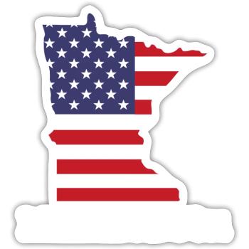 US Minnesota Kartendesign für stolze Minnesotaner - Sticker Größe S (10 x 10 cm) - Mattweiß - Vorne
