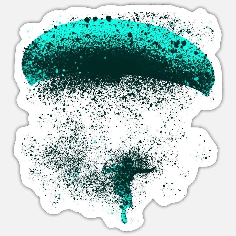 Paraglider Spritzer blau Sticker Größe S (10 x 10 cm)