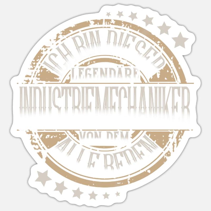 Industriemechaniker - Sticker Größe S (10 x 10 cm) - Mattweiß
